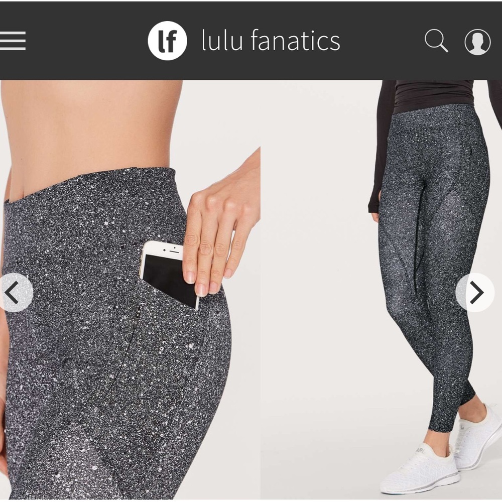 Lululemon Lead The Pack Tight 28” w Pockets Sz 4 Luminesce Splatter Black White